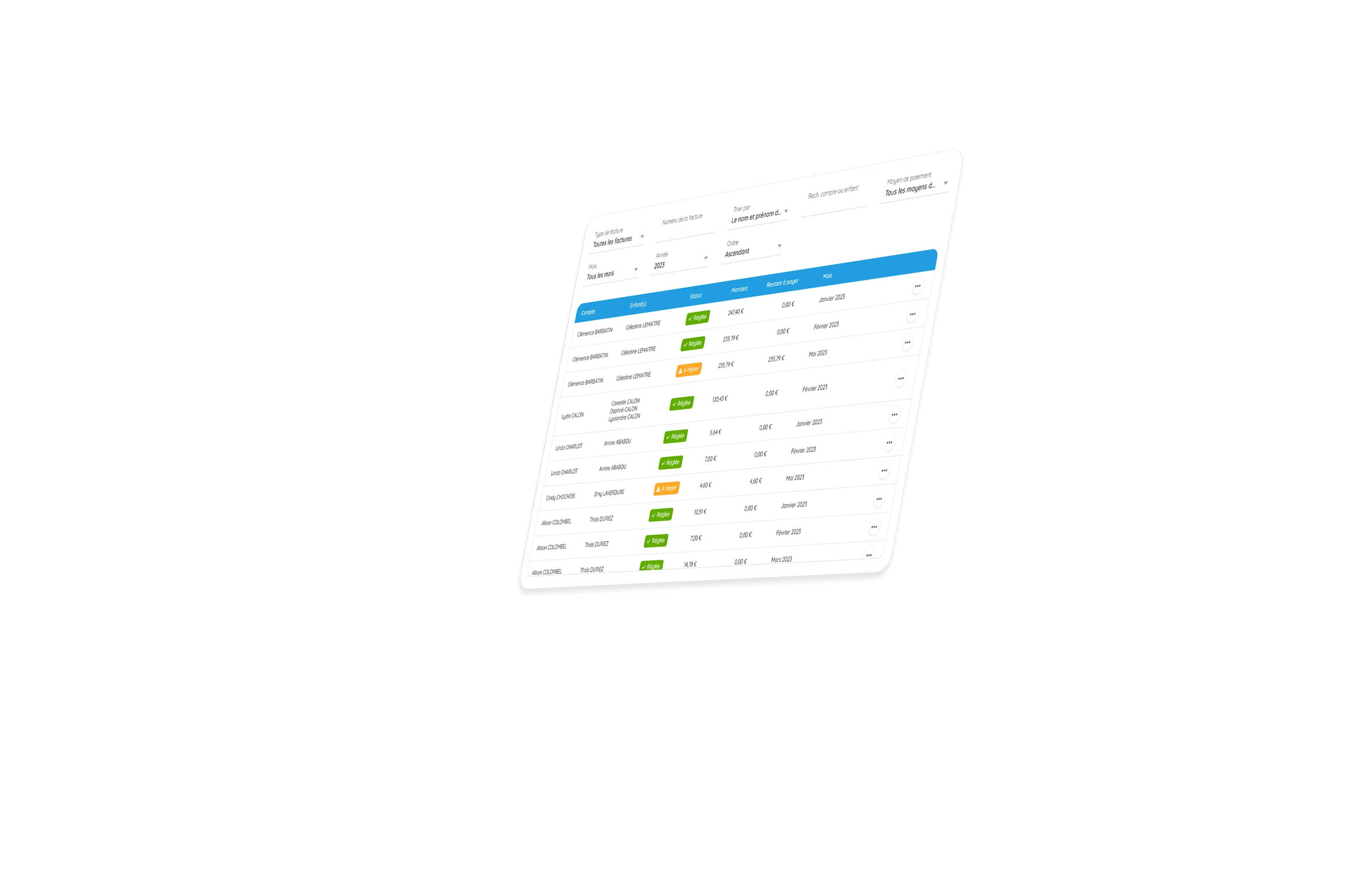 Image d'un ordinateur avec le logiciel MyBabiz ouvert