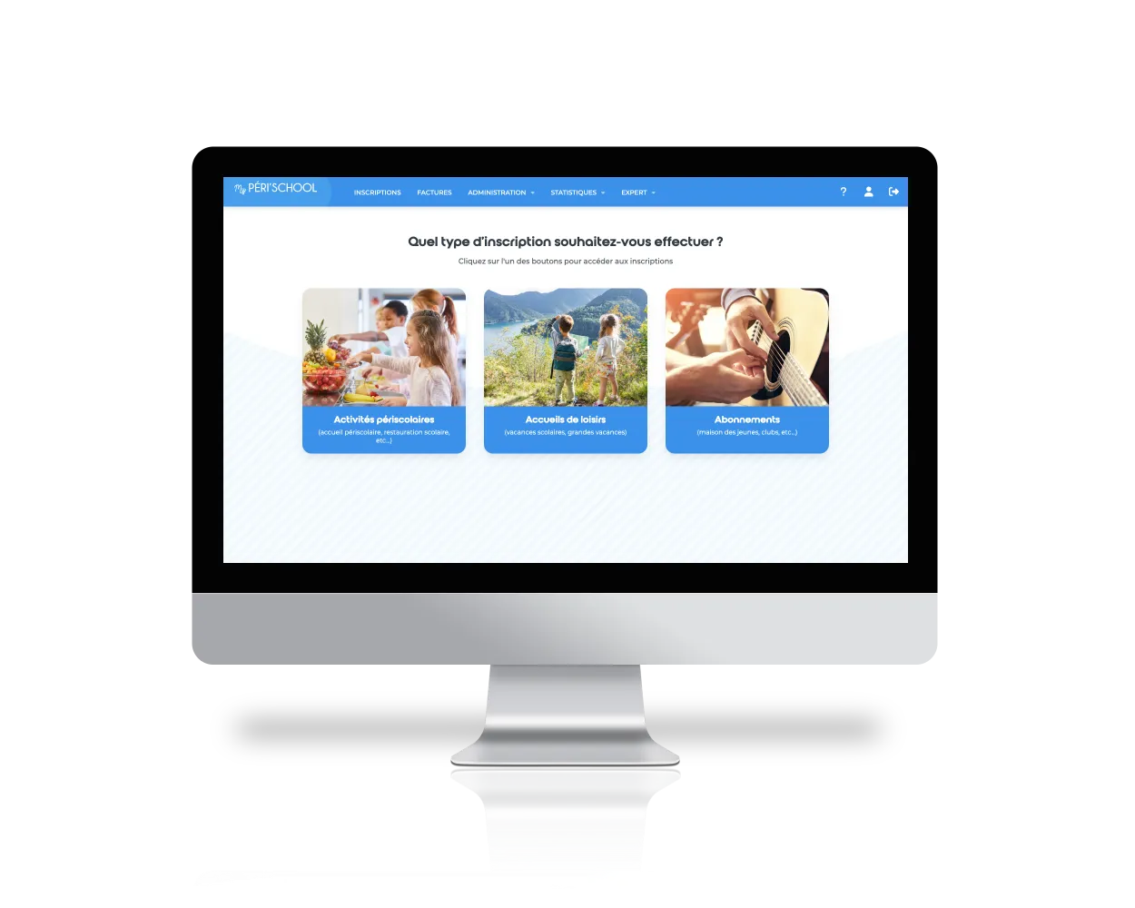 Image d'un ordinateur avec le logiciel MyPérischool ouverte