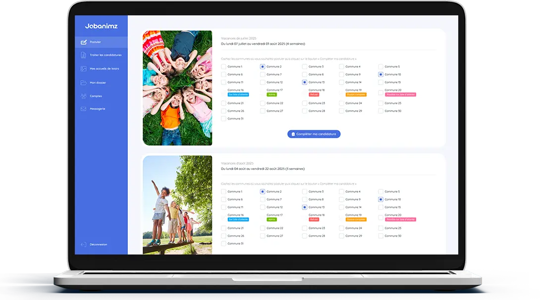 Capture d’écran de Jobanimz sur ordinateur