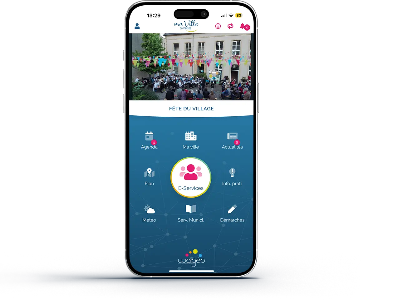 Capture d'écran de MaVilleConnectée sur smartphone